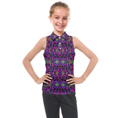 Abstract-s-3 Kids  Sleeveless Polo Tee