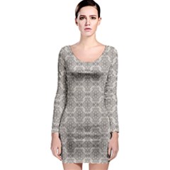 Timeless - Black & Abalone Grey Long Sleeve Bodycon Dress by FashionBoulevard