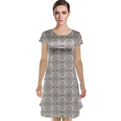 Timeless - Black & Abalone Grey Cap Sleeve Nightdress by FashionBoulevard