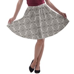 Timeless - Black & Abalone Grey A-line Skater Skirt by FashionBoulevard