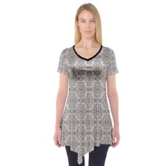 Timeless - Black & Abalone Grey Short Sleeve Tunic  by FashionBoulevard