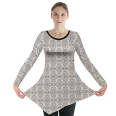 Timeless - Black & Abalone Grey Long Sleeve Tunic  by FashionBoulevard