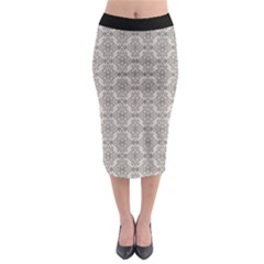 Timeless - Black & Abalone Grey Midi Pencil Skirt by FashionBoulevard