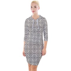 Timeless - Black & Abalone Grey Quarter Sleeve Hood Bodycon Dress by FashionBoulevard