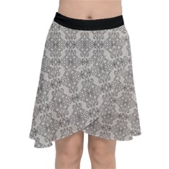 Timeless - Black & Abalone Grey Chiffon Wrap Front Skirt by FashionBoulevard