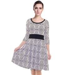 Timeless - Black & Abalone Grey Quarter Sleeve Waist Band Dress by FashionBoulevard