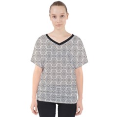 Timeless - Black & Abalone Grey V-neck Dolman Drape Top by FashionBoulevard