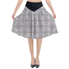 Timeless - Black & Abalone Grey Flared Midi Skirt by FashionBoulevard