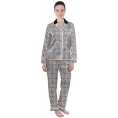 Timeless - Black & Abalone Grey Satin Long Sleeve Pyjamas Set by FashionBoulevard