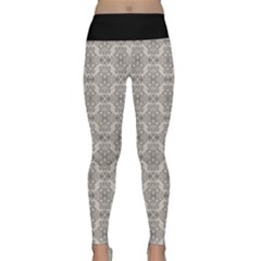 Timeless - Black & Abalone Grey Lightweight Velour Classic Yoga Leggings by FashionBoulevard