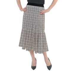 Timeless - Black & Abalone Grey Midi Mermaid Skirt by FashionBoulevard