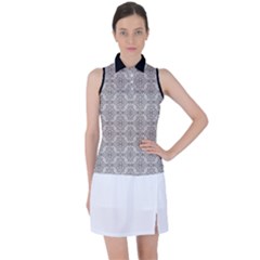 Timeless - Black & Abalone Grey Women s Sleeveless Polo Tee