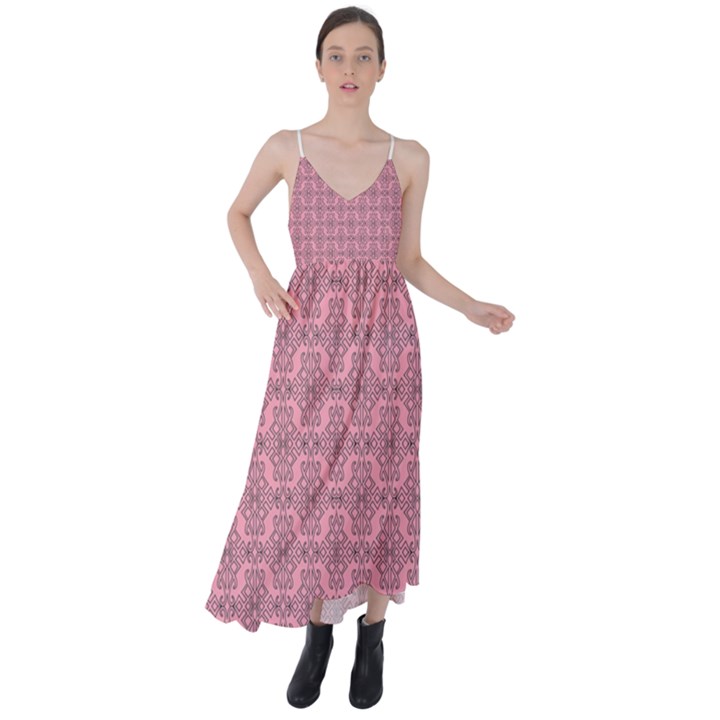 Timeless - Black & Flamingo Pink Tie Back Maxi Dress