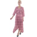 Timeless - Black & Flamingo Pink Quarter Sleeve Wrap Front Maxi Dress View1