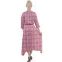 Timeless - Black & Flamingo Pink Quarter Sleeve Wrap Front Maxi Dress View2