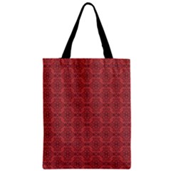 Timeless - Black & Indian Red Zipper Classic Tote Bag by FashionBoulevard