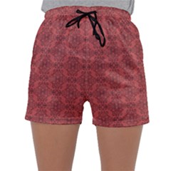 Timeless - Black & Indian Red Sleepwear Shorts by FashionBoulevard