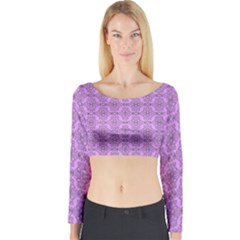 Timeless - Black & Lavender Purple Long Sleeve Crop Top by FashionBoulevard