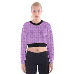 Timeless - Black & Lavender Purple Cropped Sweatshirt by FashionBoulevard