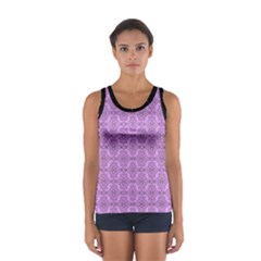 Timeless - Black & Lavender Purple Sport Tank Top  by FashionBoulevard