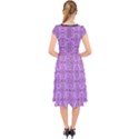 Timeless - Black & Lavender Purple Cap Sleeve Front Wrap Midi Dress View2