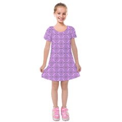 Timeless - Black & Lavender Purple Kids  Short Sleeve Velvet Dress by FashionBoulevard