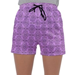 Timeless - Black & Lavender Purple Sleepwear Shorts by FashionBoulevard