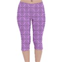 Timeless - Black & Lavender Purple Velvet Capri Leggings  View1