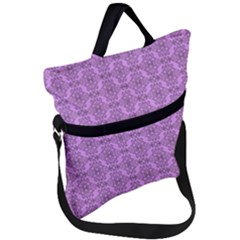 Timeless - Black & Lavender Purple Fold Over Handle Tote Bag by FashionBoulevard