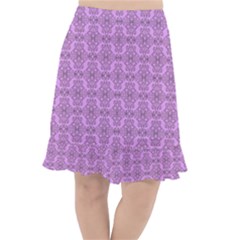 Timeless - Black & Lavender Purple Fishtail Chiffon Skirt by FashionBoulevard