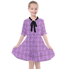 Timeless - Black & Lavender Purple Kids  All Frills Chiffon Dress by FashionBoulevard