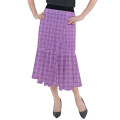 Timeless - Black & Lavender Purple Midi Mermaid Skirt by FashionBoulevard