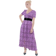 Timeless - Black & Lavender Purple Button Up Short Sleeve Maxi Dress by FashionBoulevard