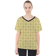 Timeless - Black & Mellow Yellow V-neck Dolman Drape Top by FashionBoulevard