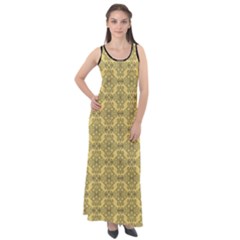 Timeless - Black & Mellow Yellow Sleeveless Velour Maxi Dress by FashionBoulevard