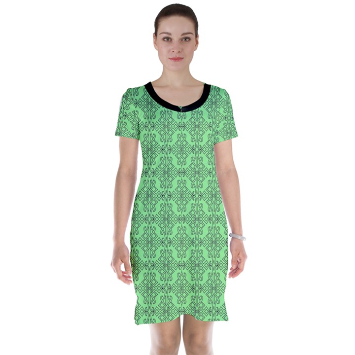 Timeless - Black & Mint Green Short Sleeve Nightdress