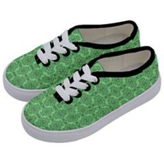 Timeless - Black & Mint Green Kids  Classic Low Top Sneakers