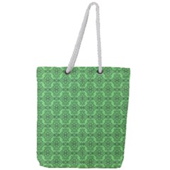 Timeless - Black & Mint Green Full Print Rope Handle Tote (large)