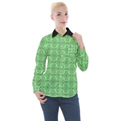 Timeless - Black & Mint Green Women s Long Sleeve Pocket Shirt