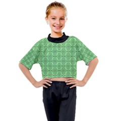 Timeless - Black & Mint Green Kids Mock Neck Tee