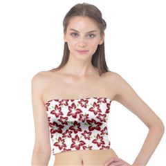 Cute Flowers - Carmine Red White Tube Top by FashionBoulevard