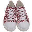 Cute Flowers - Carmine Red White Women s Low Top Canvas Sneakers View1