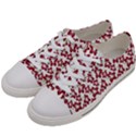 Cute Flowers - Carmine Red White Women s Low Top Canvas Sneakers View2