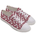 Cute Flowers - Carmine Red White Women s Low Top Canvas Sneakers View3