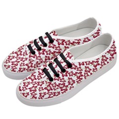 Cute Flowers - Carmine Red White Women s Classic Low Top Sneakers by FashionBoulevard