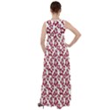 Cute Flowers - Carmine Red White Empire Waist Velour Maxi Dress View2