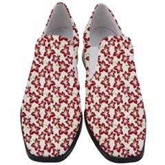 Cute Flowers - Carmine Red White Women Slip On Heel Loafers by FashionBoulevard