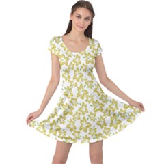 Cute Flowers - Ceylon Yellow Cap Sleeve Dress by FashionBoulevard