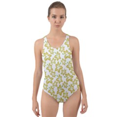 Cute Flowers - Ceylon Yellow Cut-out Back One Piece Swimsuit by FashionBoulevard