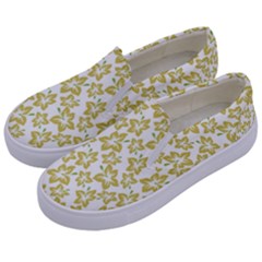 Cute Flowers - Ceylon Yellow Kids  Canvas Slip Ons by FashionBoulevard